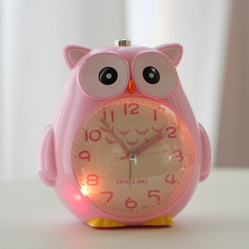 Owl Cartoon Silent Night Light With Talking Childrens Alarm Clock For Bedroom Decor