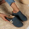 New Large-sized Flat-bottomed Casual Half-slipper Women's Shoes with Toe Caps and Wedge Heels Beach Slippers