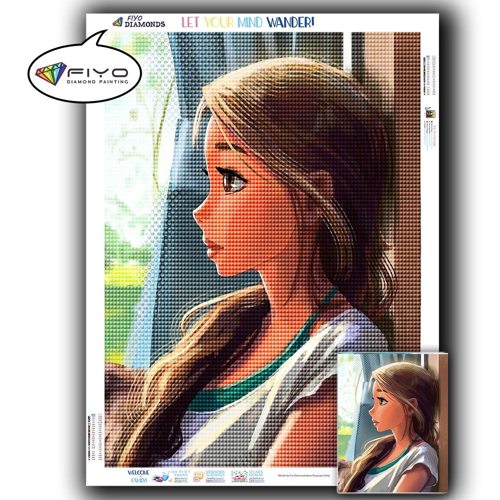 

Алмазная картина, мультяшная девушка, домашний декор, Алмазная вышивка, портретная картина, мозаика из горного хрусталя, подарок ручной работы Full Round 40X50CM