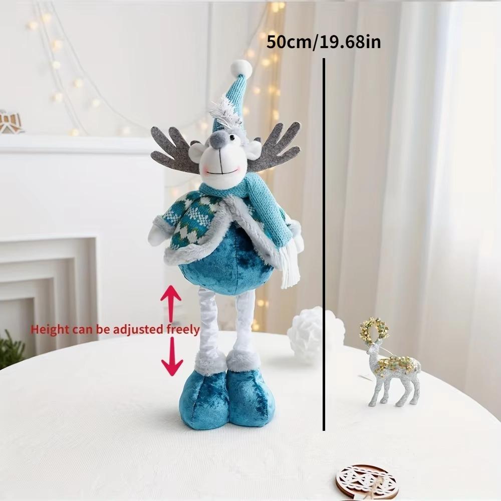 Window Scene Christmas Decoration Telescopic Doll New Blue Christmas Snowman Xmas Ornament