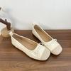 Beige High-end British Style Flat-bottomed Ballet Women's Shoes 2025 New Summer Skirt Versatile Mary Jane Single Shoes