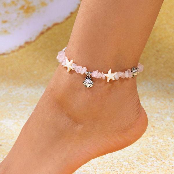 Women Double Layer Zircon Cross Figure 8 Hollow Heart Thin Chain Anklet Minimalist Beach Foot Jewelry
