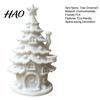 DIY Coloring Christmas Ornaments 3D Printed Tree House Kit, White Primer Miniature Model Window Display for Painting, Holiday Decor Craft Kids, Micro