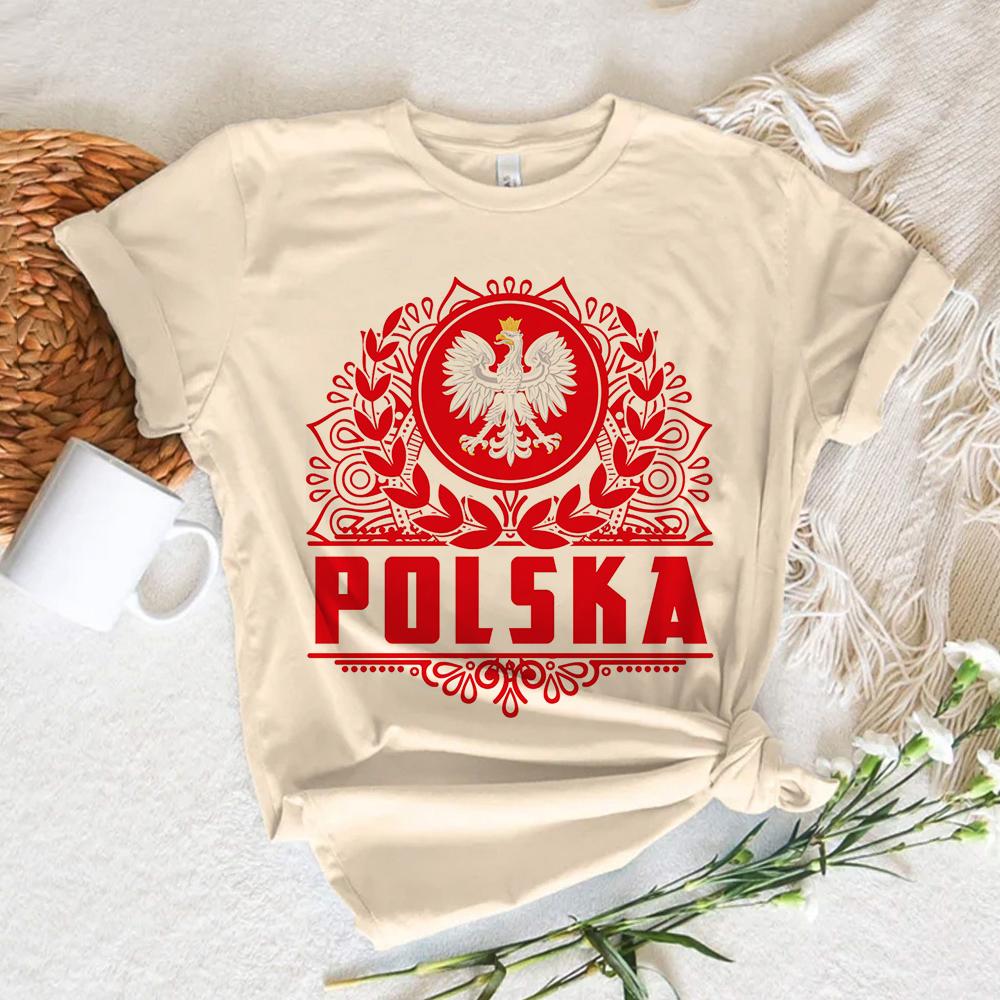 Poland T Shirt Women Y2K Comic Tshirt Girl Anime Clothes 3XL