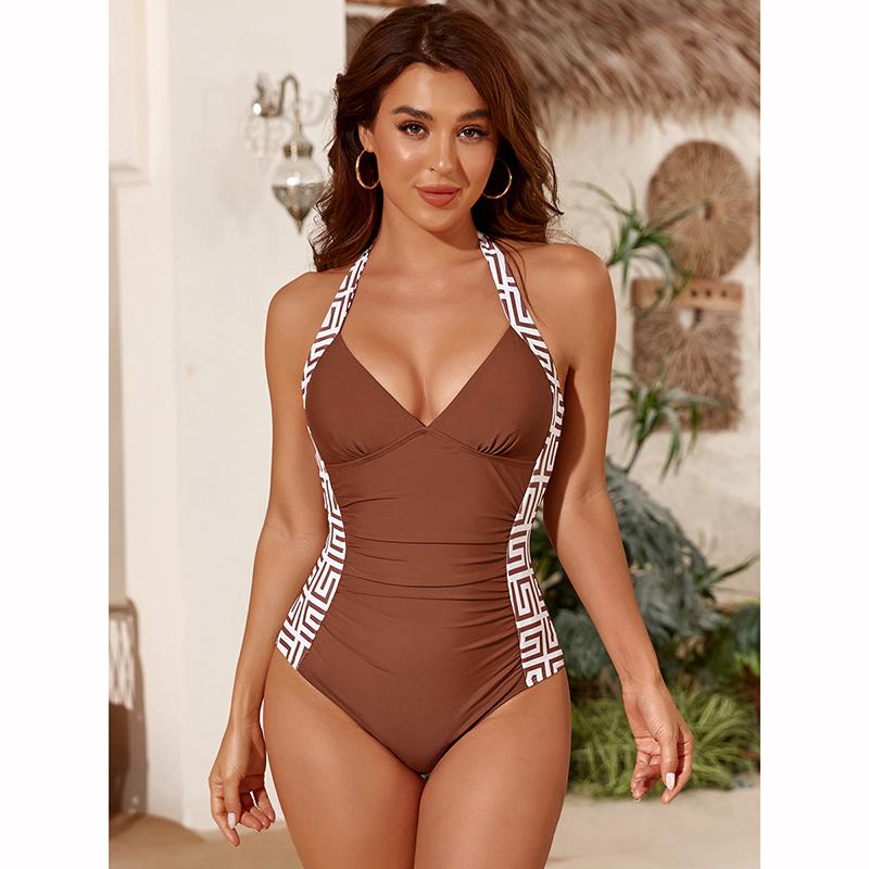 Seksowne Stroje Kąpielowe Damskie Jednoczęściowe Bikini Głęboki Dekolt V Z Wiszącym Ramiączkiem Kostium Kąpielowy Nowy Produkt Zintegrowany Design Odzież Sportowa
