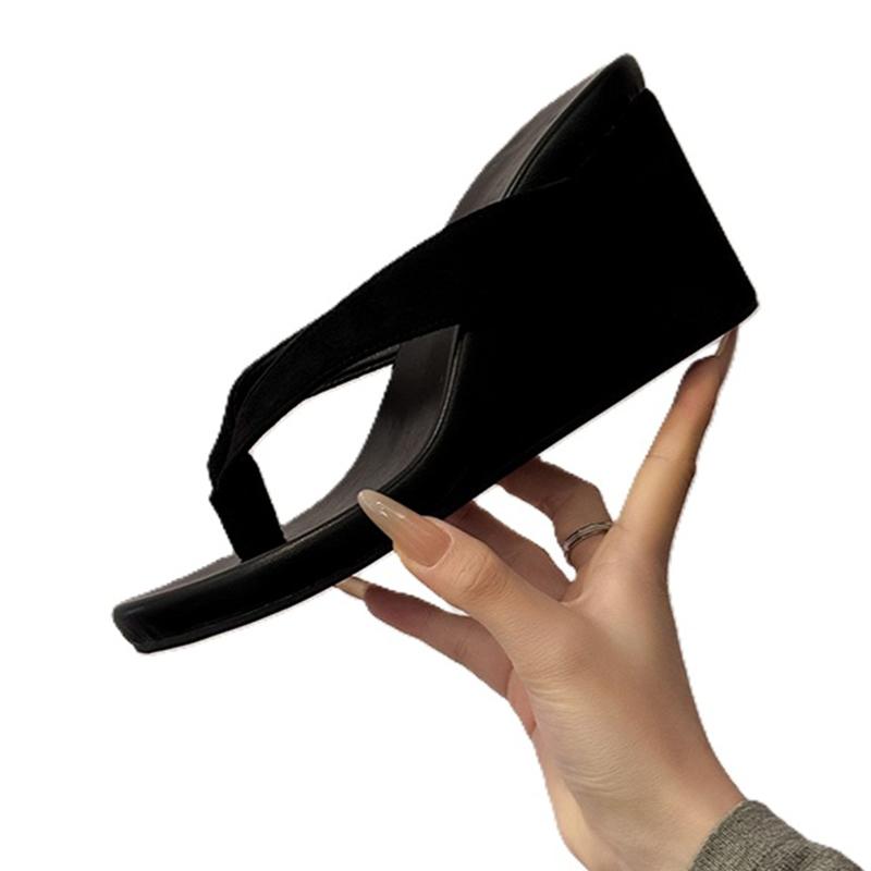 Wedges Women Slippers High Heels Clip Toe Shoes Designer Woman's Sandals Summer 2025 Flip Flops New Sandalias De Mujer