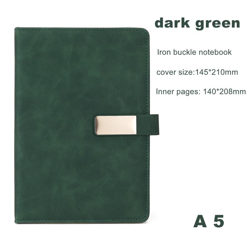 A5 Size Business Notebook with 80g Beige Paper Lined Magnetic Buckle Hard Leather Cover Diary Journal in 6 Designs to Choose