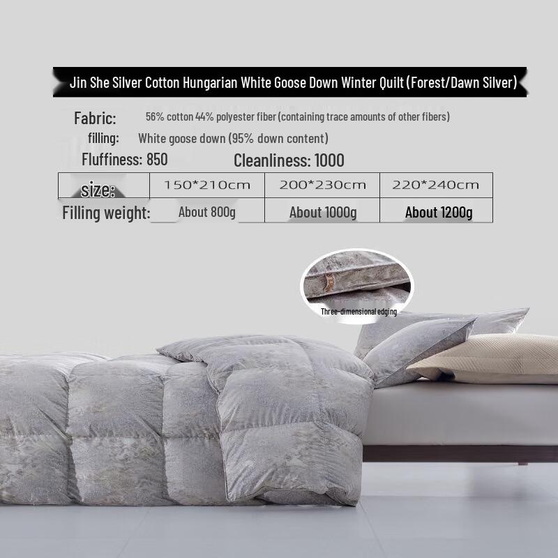 

Mercury Home Textiles Luxury Silver White Goose Down Quilt