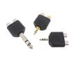 1x 1/4 Zoll Audio 3,5 mm 6,5 mm 6,35 mm Stecker auf 2 Dual Cinch Buchse Stecker Y-Verteiler Stereo Verbinder Konverter AV-Adapter