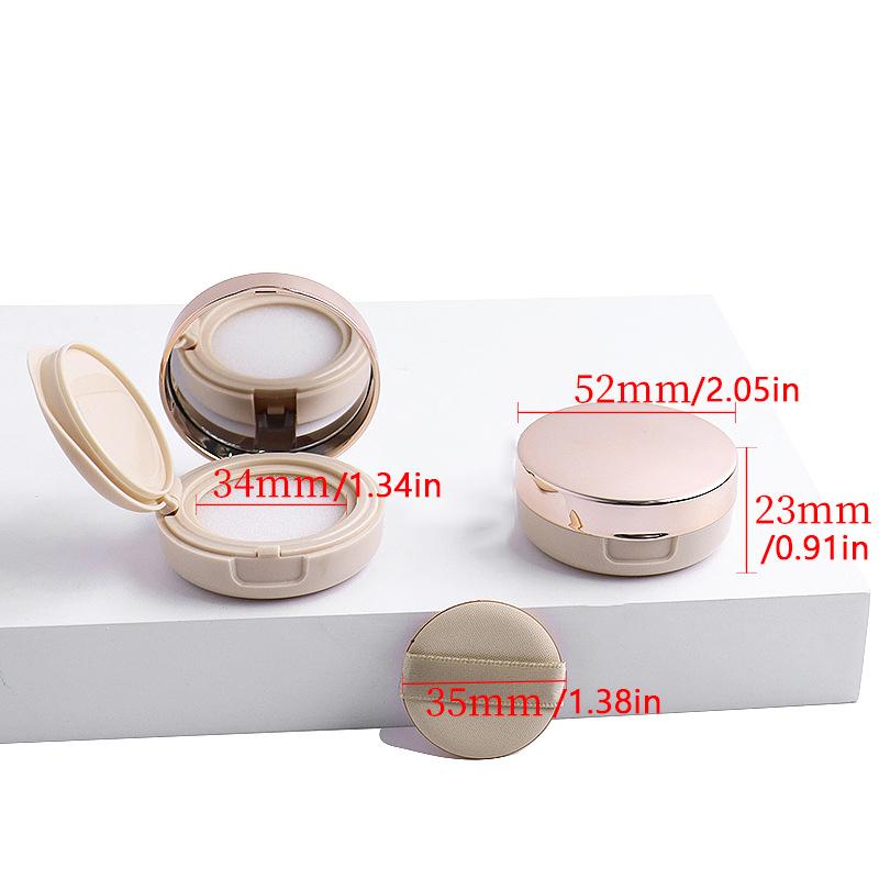 

HUA Rose Gold Mini Empty Air Cushion Puff Box Portable Cosmetic Makeup Case Container With Sponge Mirror For BB Cream Foundation