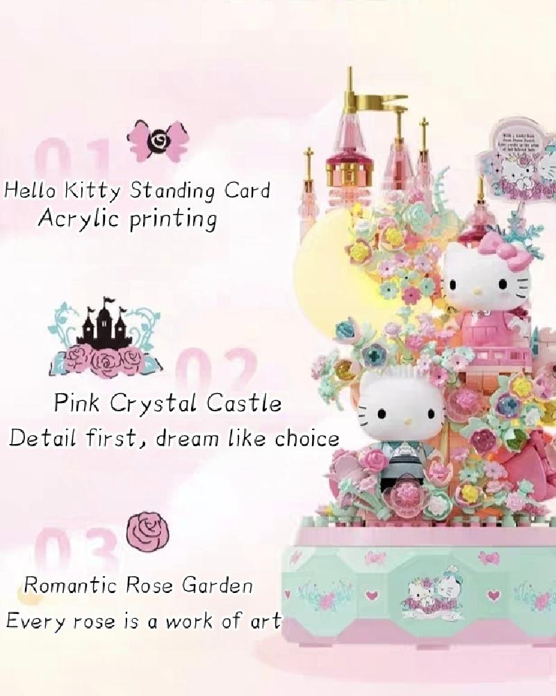 Sanrio Hellokitty Little Twin Stars Music Box Building Blocks Blind Box Ornaments DIY Toys Moonlight Society Birthday Gifts