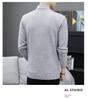 Men's Cross-Border Plus Size Velvet Thick Sweater, Autumn/Winter Half-High Collar Pullover, Trendy Warm Knitwear