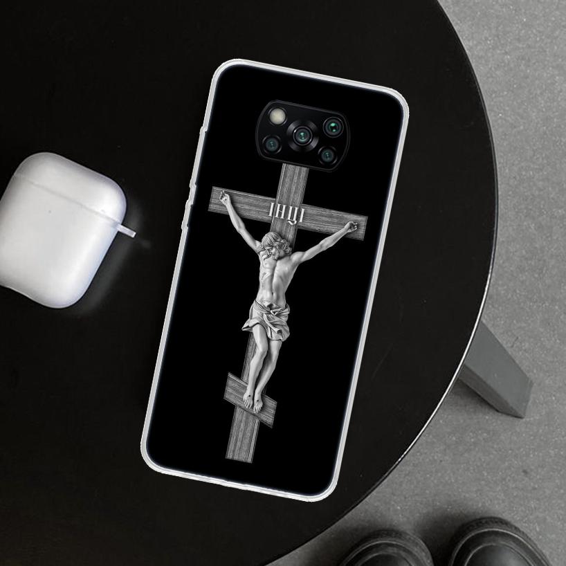 Christian Cross Design Phone Case Cover for Xiaomi Poco X6 X5 X7 Pro F7 Ultra Redmi 15C 15 13C 13 12C 12 10C 10 10A 9C 9A 9T 9 C