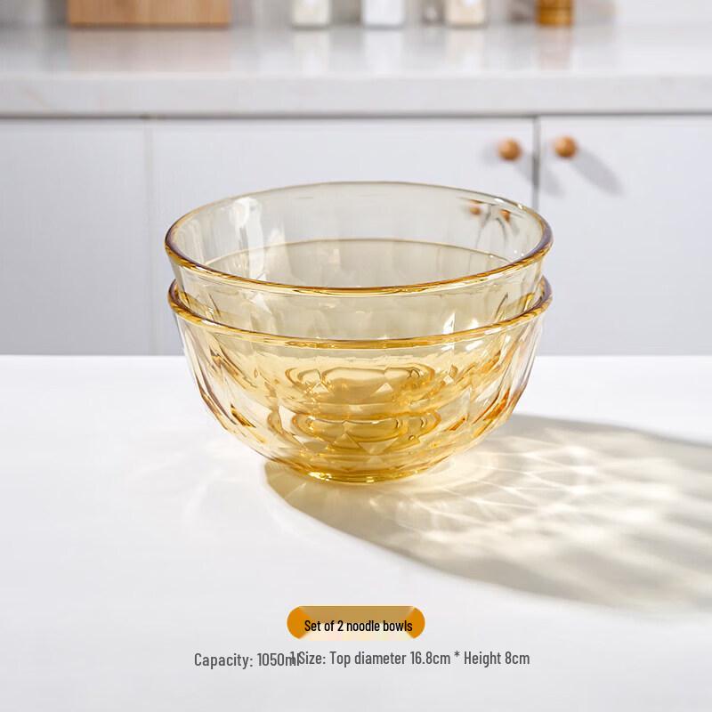 Youluo Heat-Resistant Amber Glass Bowl