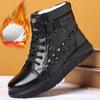 Męskie Zimowe Bawełniane Buty Moda Wysokie Sznurowane Brytyjski Styl Ciepłe Pluszowe Płaskie Krótkie Botki Męskie Bawełniane Buty Zapatillas Hombre