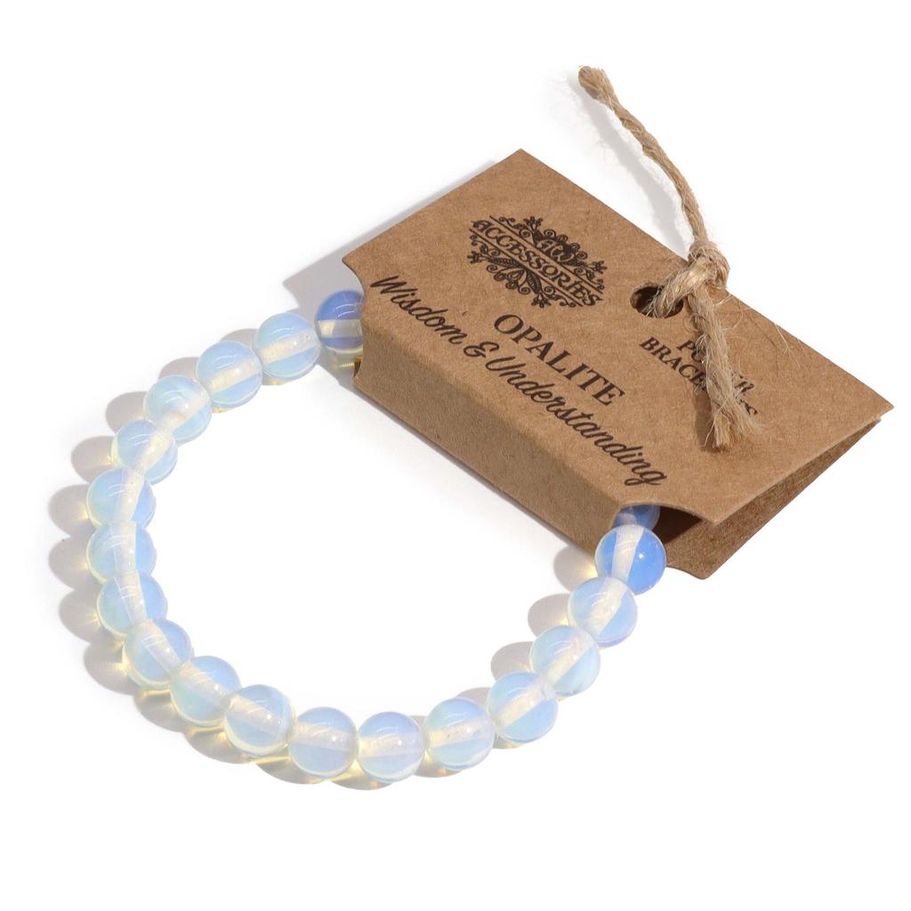 Opalite 8mm Beaded Stretch Bracelet