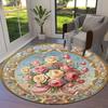 Vintage Rose Runder Teppich, Teppich für Wohnzimmer Schlafzimmer Sofa Spielzimmer Dekor, Rutschfeste Bodenmatte109
