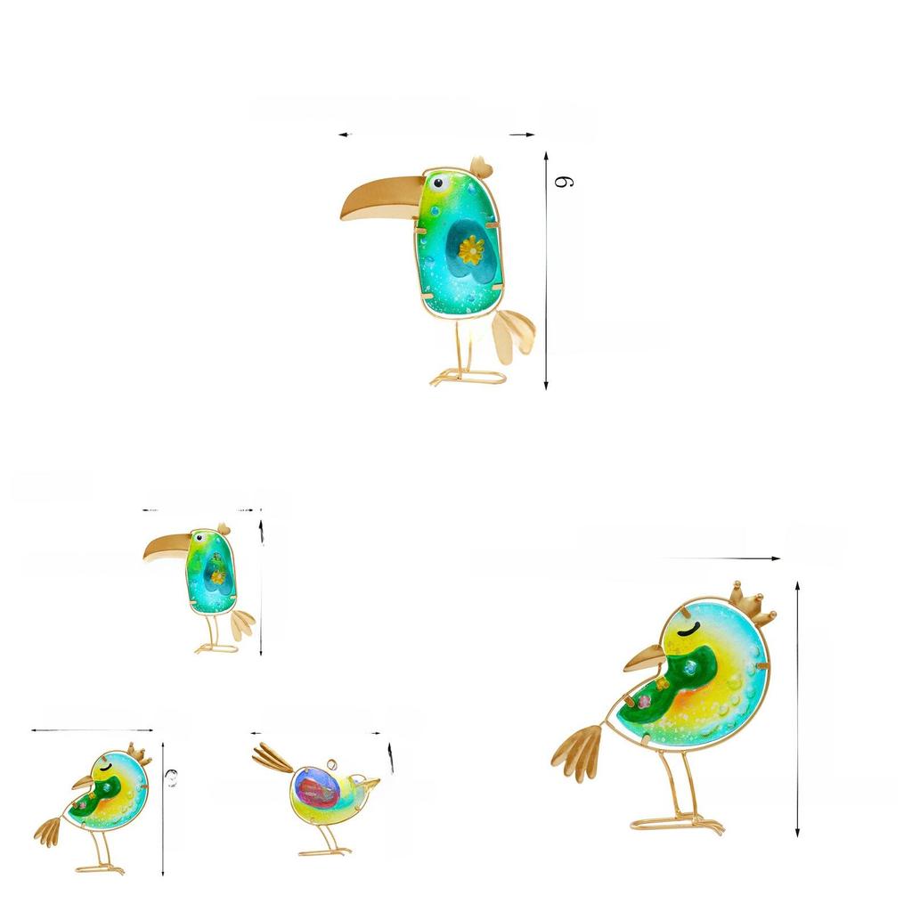Glass Bird Garden Decor Painted Finish For Gift Giving And Home Decor