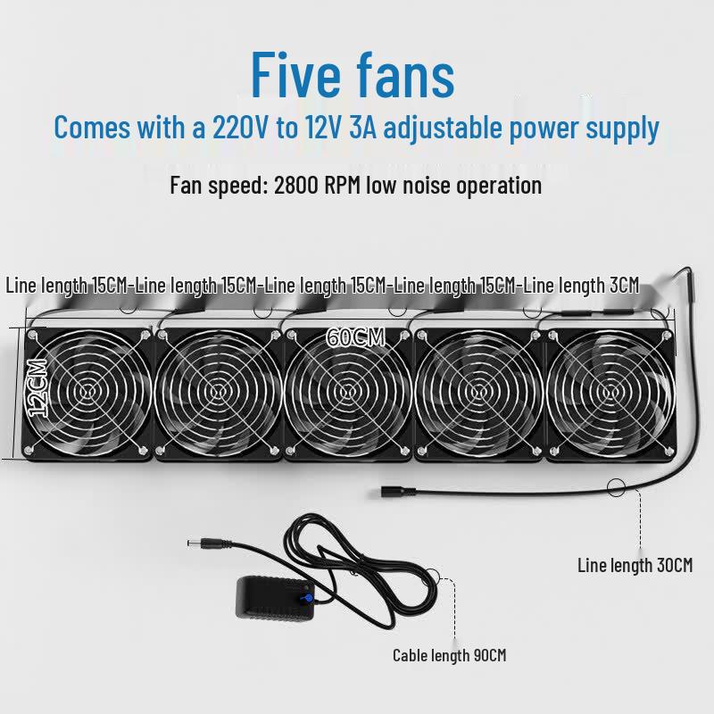 Aokewen 5-Fan Adjustable Speed Exhaust Fan