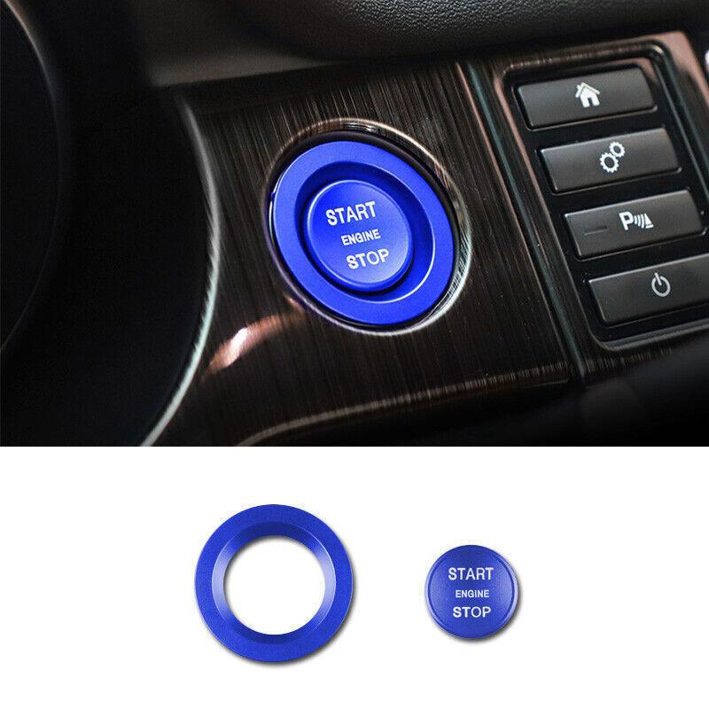 For Range Rover Evoque 2012-19 Blue Aluminum Engine Start Stop Button Cover Ring