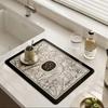 Black Marbling Super Absorbent Tableware Dish Drying Mat Kitchen Bottle Anti-slip Rug Luxury Kettle Dinnerware Bar Counte