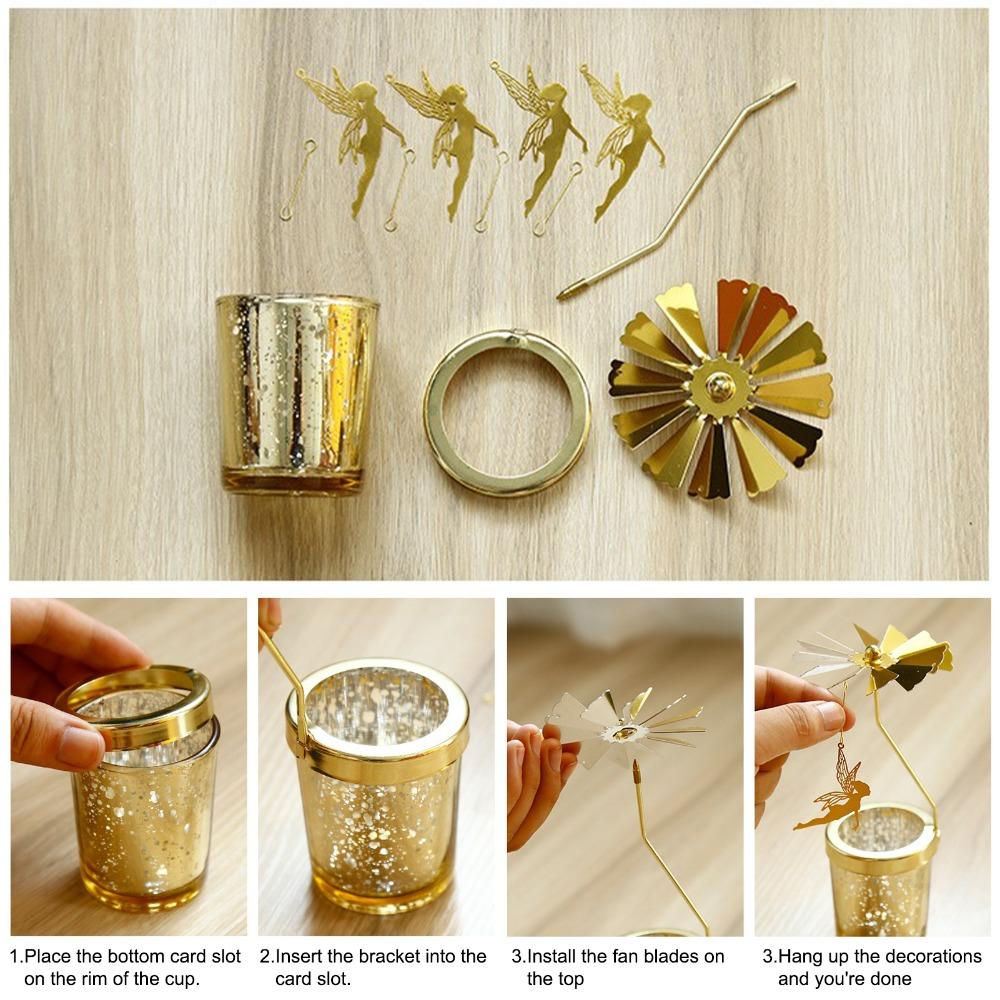 Home Decoration Carousel Candle Stand Christmas Gift Candle Holders Home