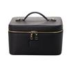 Large Capacity Makeup Bag Portable Fashion PU Leather Handheld Cosmetic Case Solid Color Travel Outdoor Storage Cosmetic Bags
