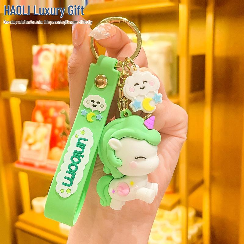 Cute Cartoon Unicorn Keychain: Women's Exquisite Doll Pendant for Bags & Car Keys