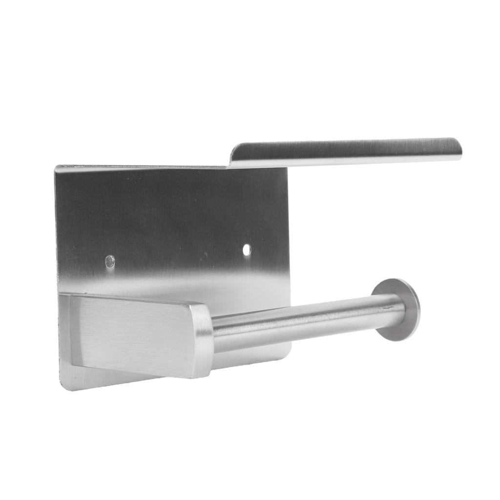 Toilet Paper Holder with Shelf 304 Stainless Steel Wall Mounted Phone Holder Rustproof for Bathroom