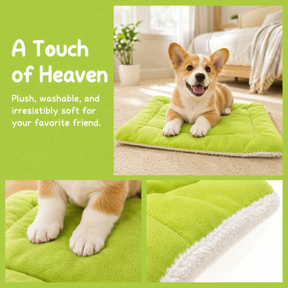 Soft Pet Dog Bed Green Pet Cushion Warm Winter Pet Supply Dogs