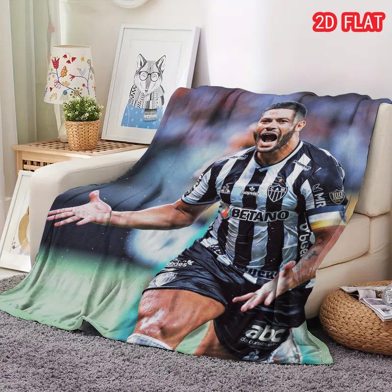 Atlético Mineiro  Galo  Flannel Blanket, Football Player Print Throw for Sofa Bed, Fan Merch 80cm x 120cm