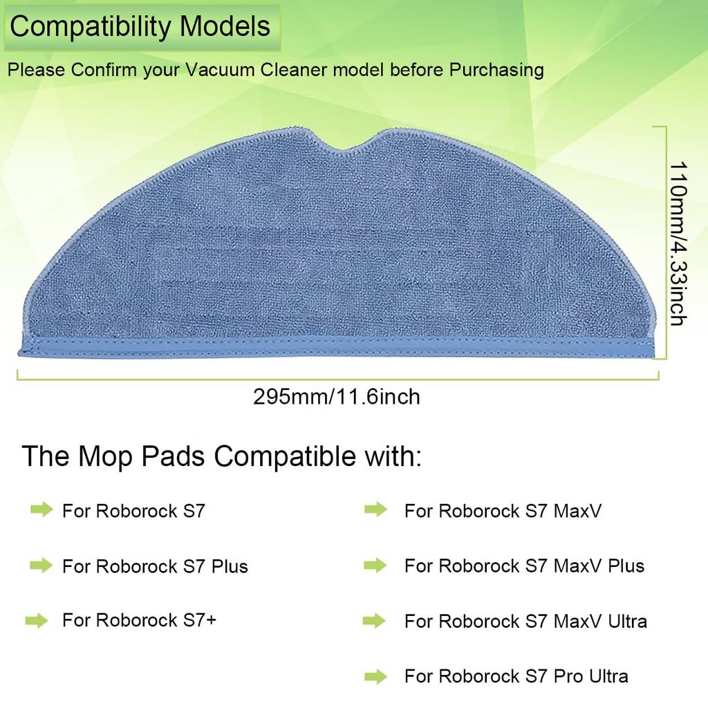 EATBALE Mop 8 Microfiber Soft Compatible with S7 S7 MaxV S7 MaxV S7 and Robot Vacuum Cleaners Cloths, Pads, S8, S8+, S7, S7+, S7Plus, MaxV, Plus,