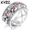 Accessories Creative Zircon Ring Blue Punk Skull Style Set With Diamonds White Gold Purple Diamonds