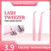 123mm Anti-Stick, No-Glue, Stainless Steel Round Tip Colored Tweezers for Jewelry and False Eyelashes