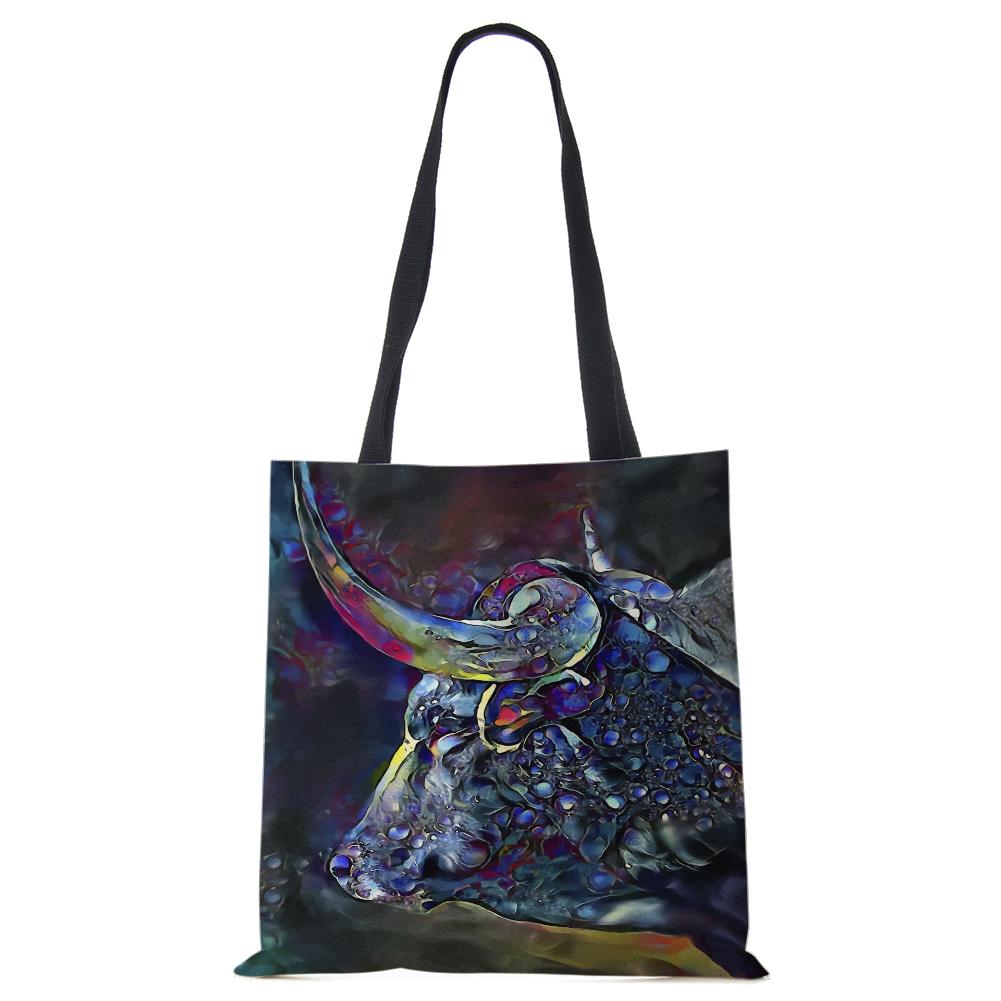 Spaudinys ant drobės nešiojamas ant peties krepšio leopardo pelėda, daugkartinio naudojimo laisvalaikio pirkėjo rankinė 2022 m. Moterų kelionių mokyklos sulankstomi paplūdimio krepšiai