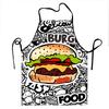 Burger Food Apron With Doodle Design For Cooking And Grilling Fun