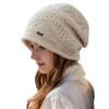 Casual Solid Color Knitted Baggy Beanie Keep Warm Thickened Oversized Winter Hat Anti-Cold Unisex Beanies Women Girl