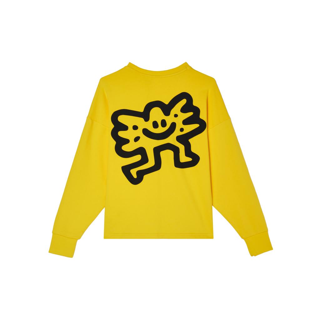 PUMA X Mr Doodle Sweatshirts Women's Yellow Crew Neck Moderate Other 598687-99