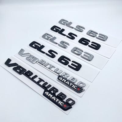 3D כסף שחור אותיות GLS63 V8 Biturbo ABS סמל עבור מרצדס בנץ AMG X166 מדבקת לוגו פגוש פגוש תא מטען