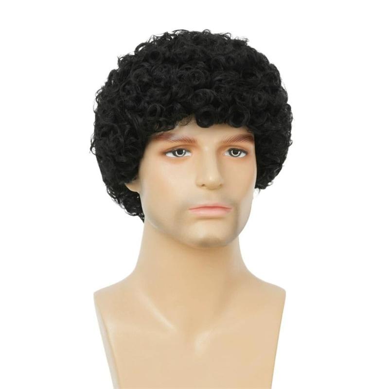 Synthetic Short Afro Curly Wigs Hair Wig for Men Mixed Wigs High Temperature Natural Daily Party Regular Wig Curl