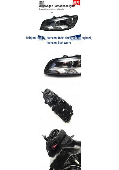 Compatible Headlight Assembly for Volkswagen New Passat (2011-2015): Halogen/Xenon Lamp 9-line halogen, Premium, Passenger