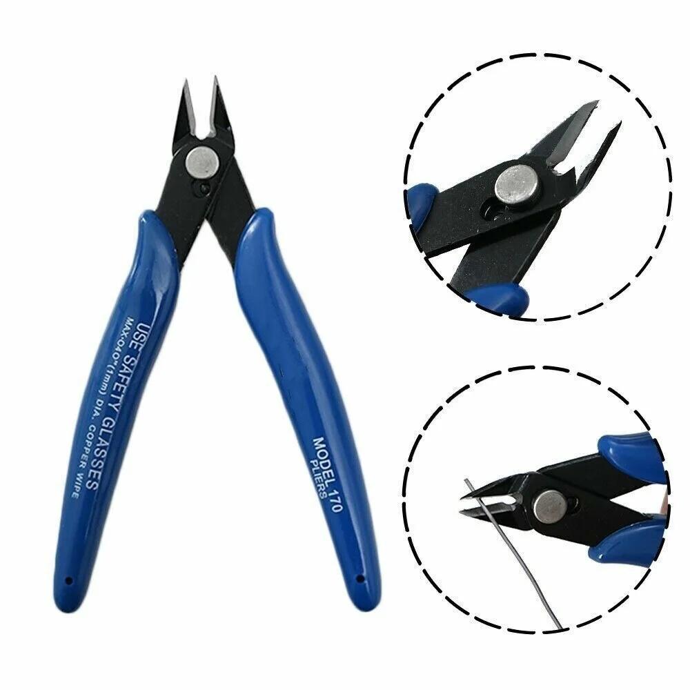 Pliers Carbon Steel Pliers Electrical Wire Cable Cutters Cutting Side Snips Flush Pliers Nipper Home Hand Tools Blue