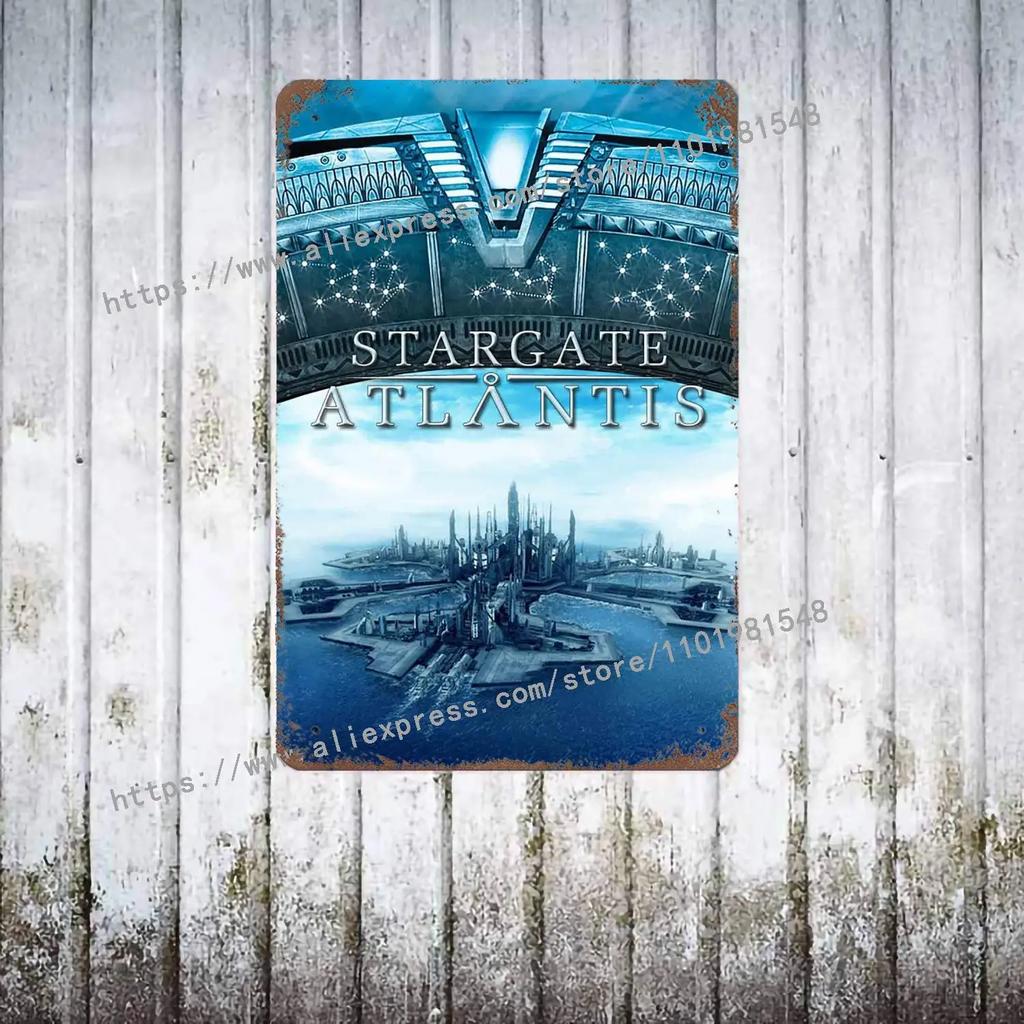 Stargate SG-1 TV Show Metal Decor Poster Vintage Tin Sign Metal Sign Decorative Plaque for Pub Bar Man Cave Club Wall Decoration