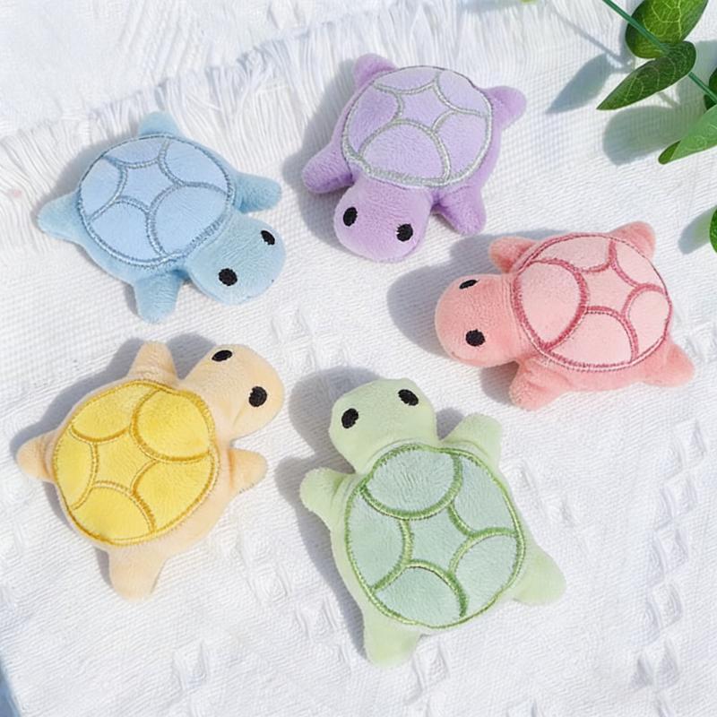 Mini Turtle Shaped Dog Squeaky Plush Toy Cute Soft Non-Toxic Teething Chew Toy Ideal for Puppy Daily Play Use