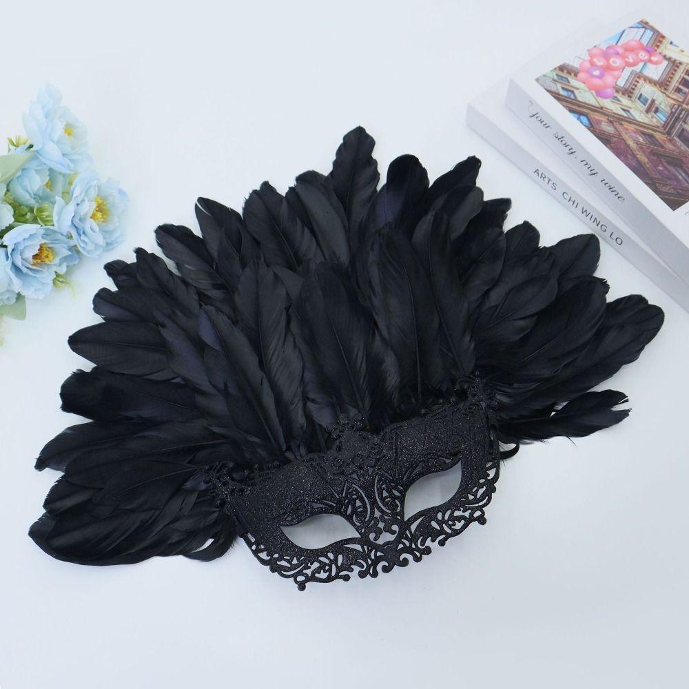 Novelty Feather Masquerade Mask Fashion Lightweight Halloween Mask Funny Personality Cosplay Mask Music Festival