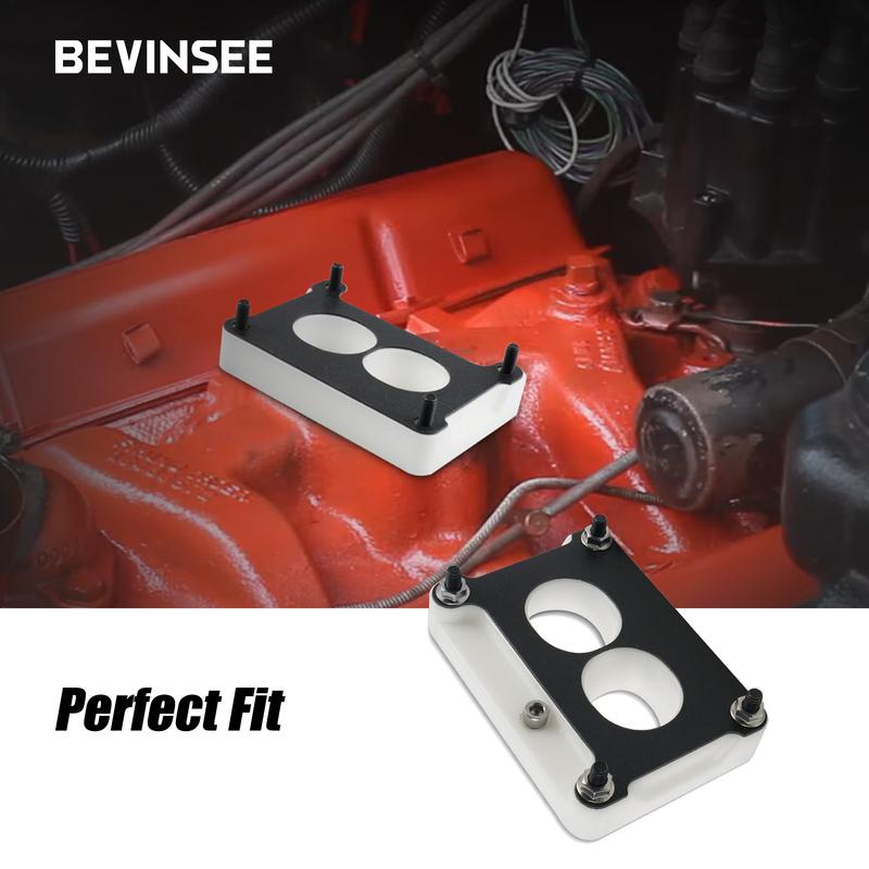BEVEE TBI Manifold Adapter For 2 Barrel Holley 4412 350 500 CFM autolite carbs(early) For Chevy TBI 1.75'' Adapter W/Gasket