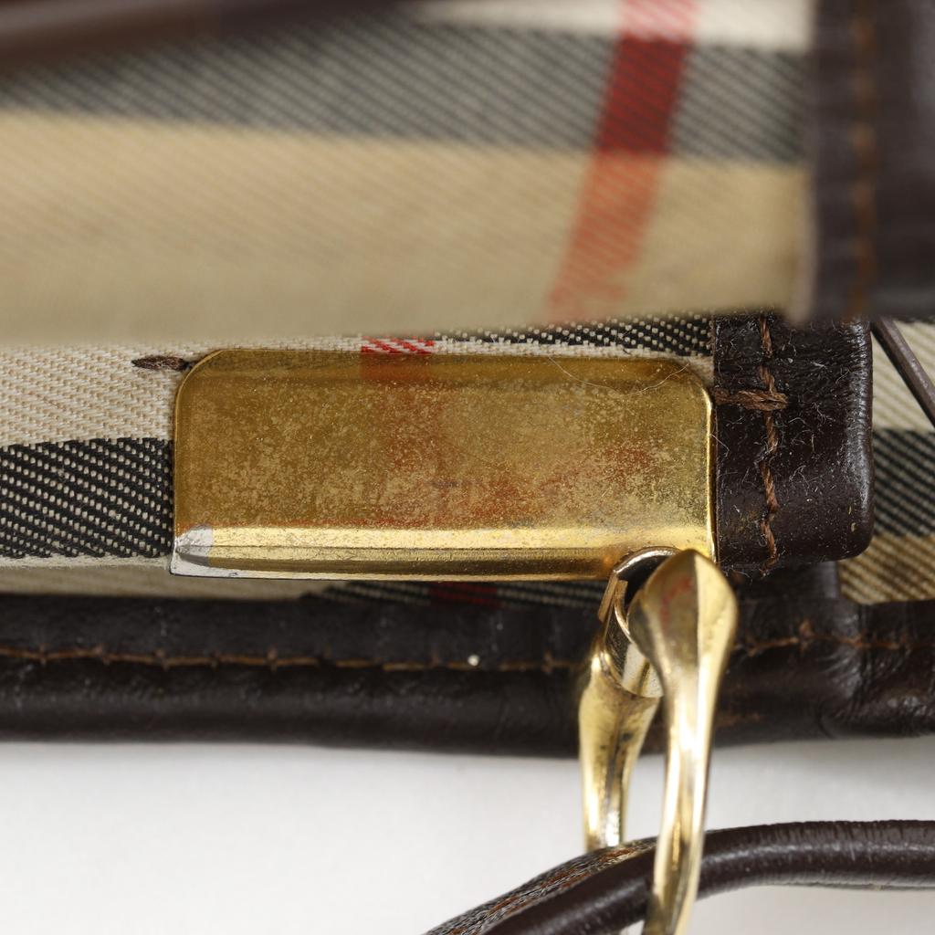 BURBERRY Nova Check Shoulder Bag beige canvas/leather Women Used
