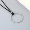 Kalen Stainless Steel Zircon Circle Pendant Necklace for Men Women Rock Black Cord Accessory Gifts Minimalist Hip Hop Jewelry