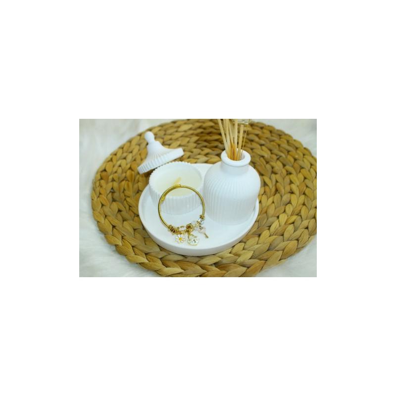 

ELİZYA BOUTIQUE Браслет с золотым шармом и ромашкой в ​​виде сердца и камня KALPLİCHARM золотой