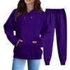 Women's Solid Color Sweatshirt Set (sweatshirt + Sweatpants)